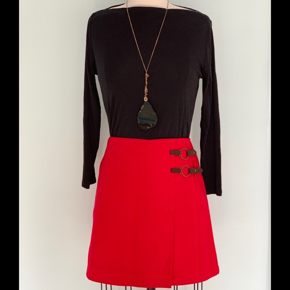 The Limited Dresses & Skirts - The Limited Red Wool Wrap Skirt Size 8